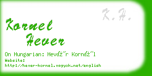 kornel hever business card